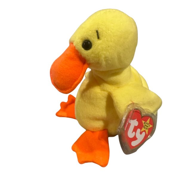 PlushTy Beanie Babies Quackers the Duck with Errors NWMT - Picture 2 of 10